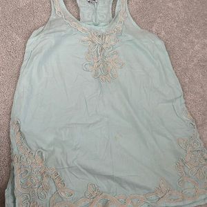 Turquoise embroidered Mud Pie swim suit cover up. Size M.